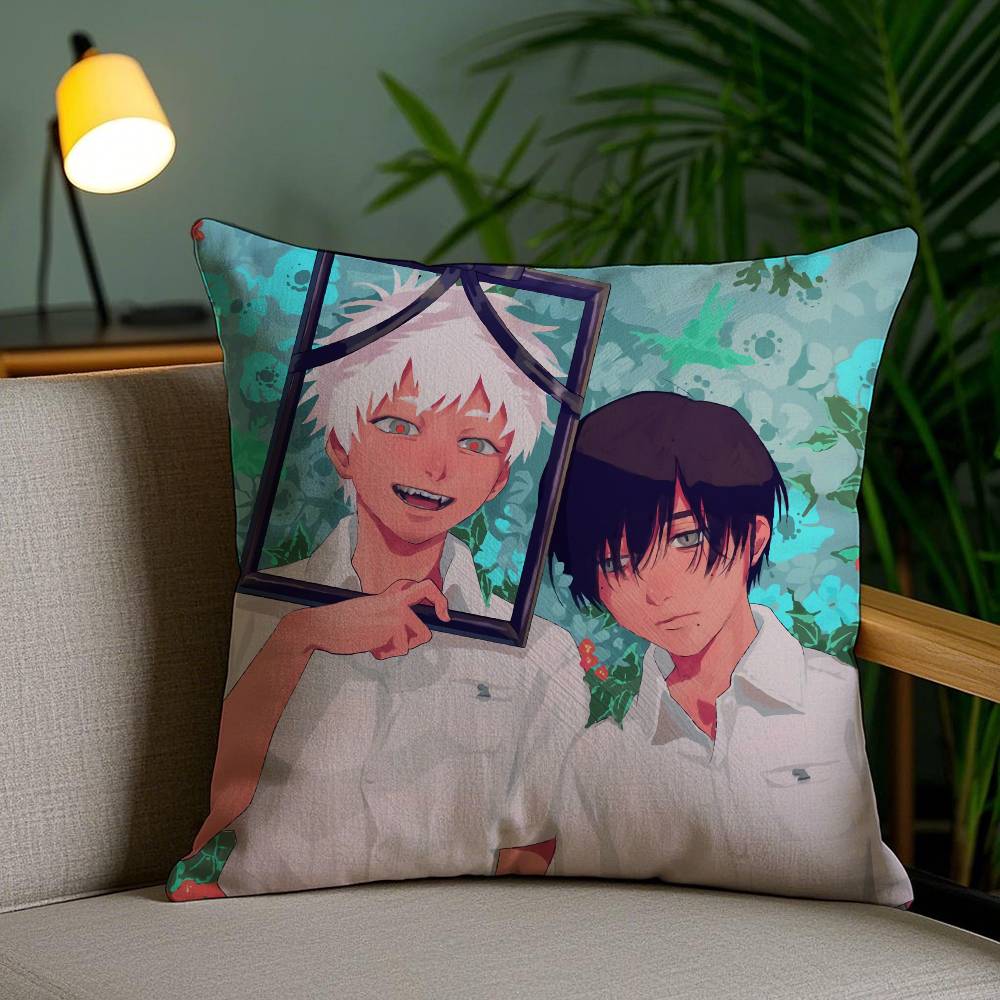 Healing Animation The Helpful Fox Senko-san-Anime Pillow Case Anti-dustmite Pillowcase Invisible Zipper Silky Short Plush Sofa