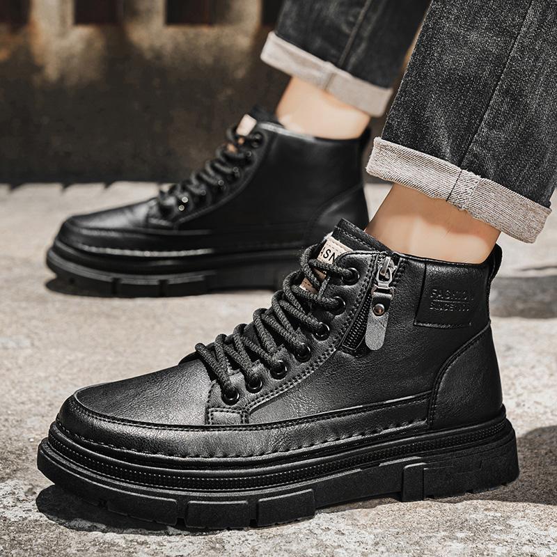 Neue Mode Herbst und Winter Herren High Top Martin Stiefel Studenten Männlich Jungen Trendy Weiche Sohle Arbeitsschuhe Arbeitsschutz Martin Sneakers