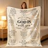 Inspirational Scripture Flannel Throw Blanket Bible Verse Text Print Soft Warm Cozy Blanket for Sofa Bedroom Religious Faith Gift