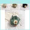 Trendy Canvas Floral Bucket Bag For Summer Stylish Lightweight Shoulder Bag In Black White Khaki Green