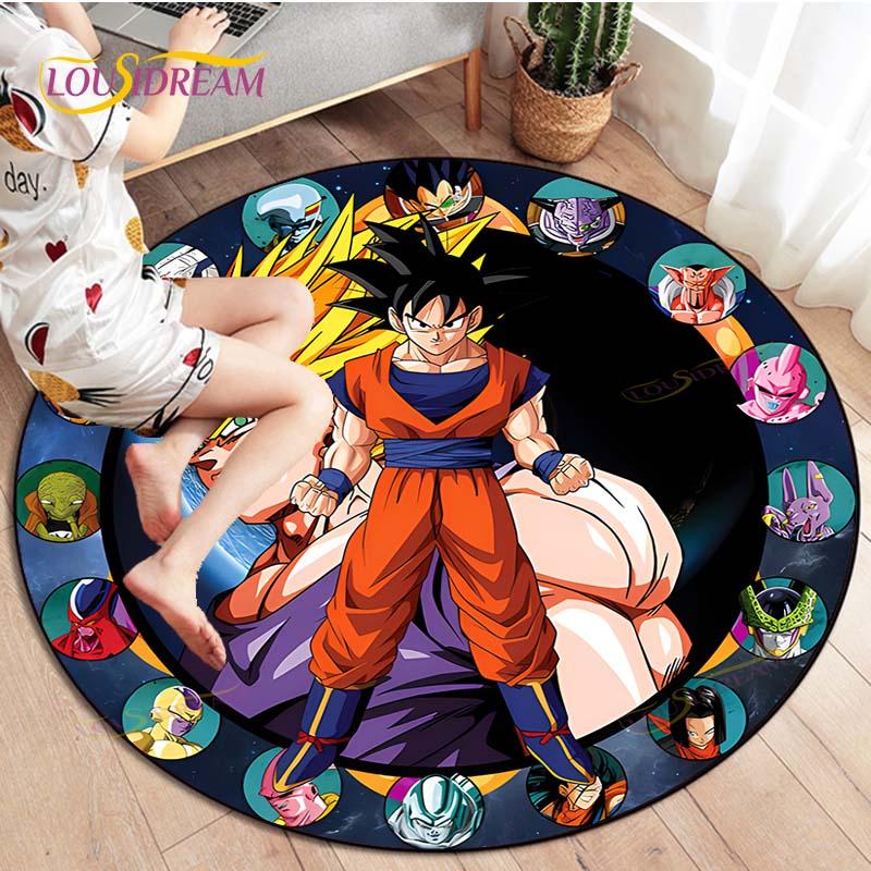 Dragon Ball Z Round Goku Living Room Decoration Carpet Kakarot Animation Rug Flannel Home Floor Mat Bedroom Rug