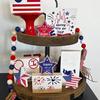 6 Pcs 4th of July Wooden Star Signs Vintage Star