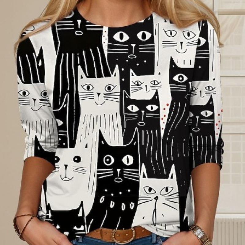 Women's Long Sleeved Round Neck Slim Fit T-shirt