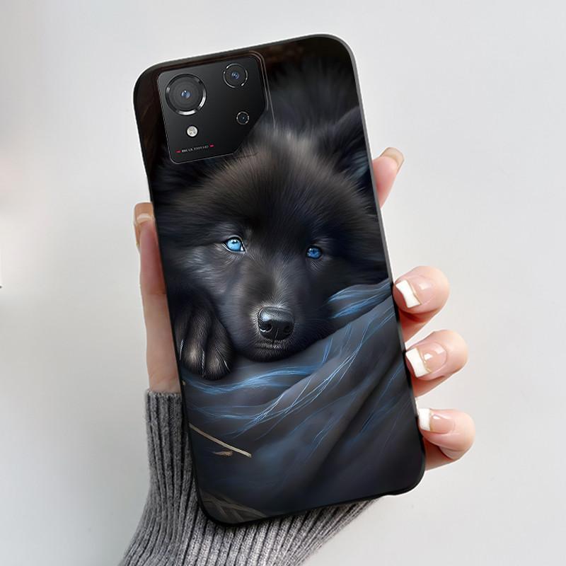 Custodia per Asus ROG Phone 8 Custodia per Telefono ROG 8 Pro Lusso Carino Coniglio Amore Divertente Nero Morbido TPU Silicone Cover Posteriore Protettiva
