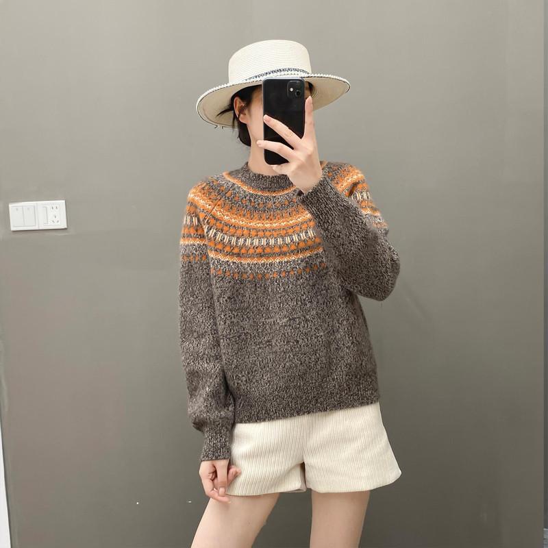 

Женский свитер Qinghe 100% чистый кашемир - Ультрамягкий роскошный зимний пуловер F темно-коричневого