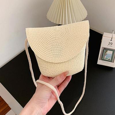 Nova pequena bolsa fresca palha francesa tecido bolsa de ombro sen série saco pastoral crossbody saco verão