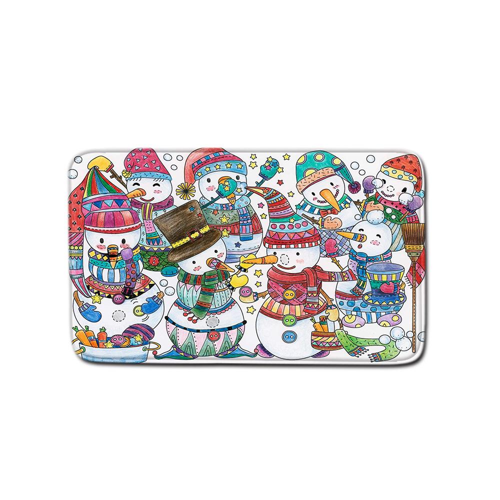 Christmas Shower Curtain Four-Piece Toilet Floor Mat Non-Slip Doormat Water Absorption And Dust-Proof Carpet