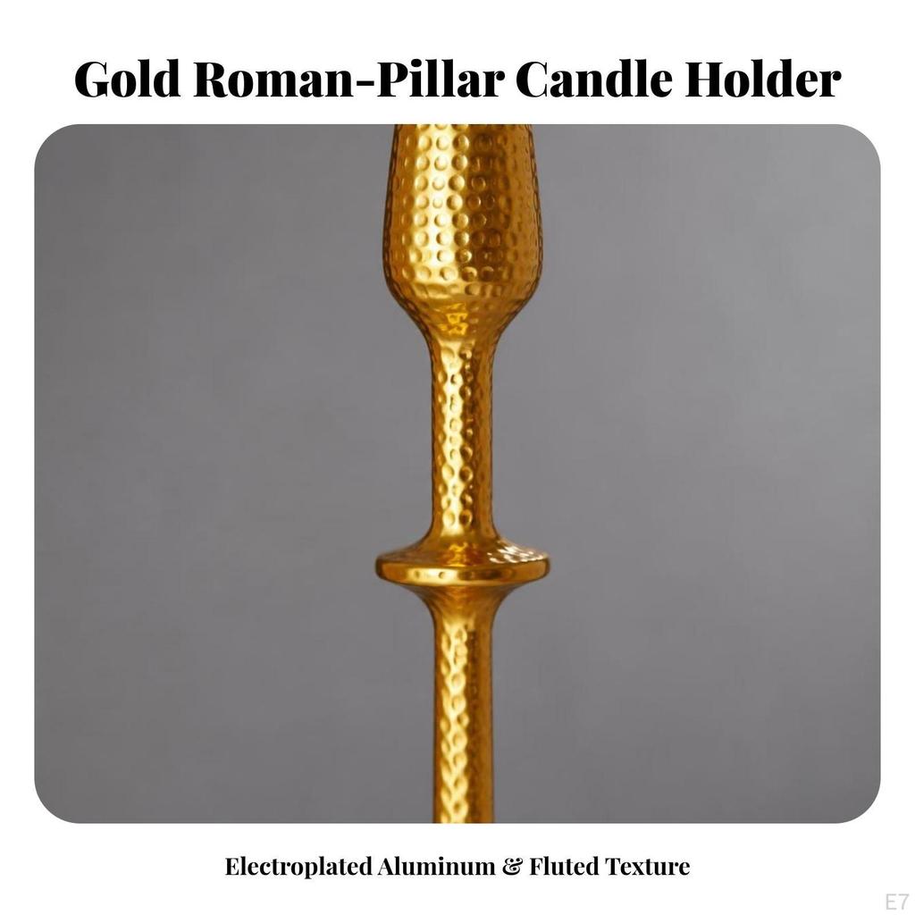 Centerpiece Candlestick Holder | Textured Finish, Taper Candle Holder, Elegant LowProfile Design,