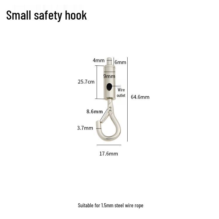 Double-Headed Snap Hook Safety Lanyard: Steel Wire Hanging Rope for Lamp and Picture Anti-Detachment