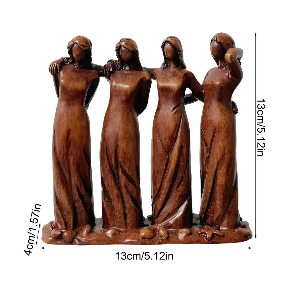 Sister Friendship Resin Statue Heartwarming Decoration Display Figurine for Desk Bedside Dorm Office Apartment Home Decor Gift