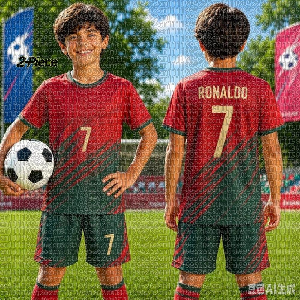 2026 WoUnisexWomen's Portugal Fan Edition – Special Summer Parent-Child Matching Set: Ronaldo Soccer Jersey & Shorts
