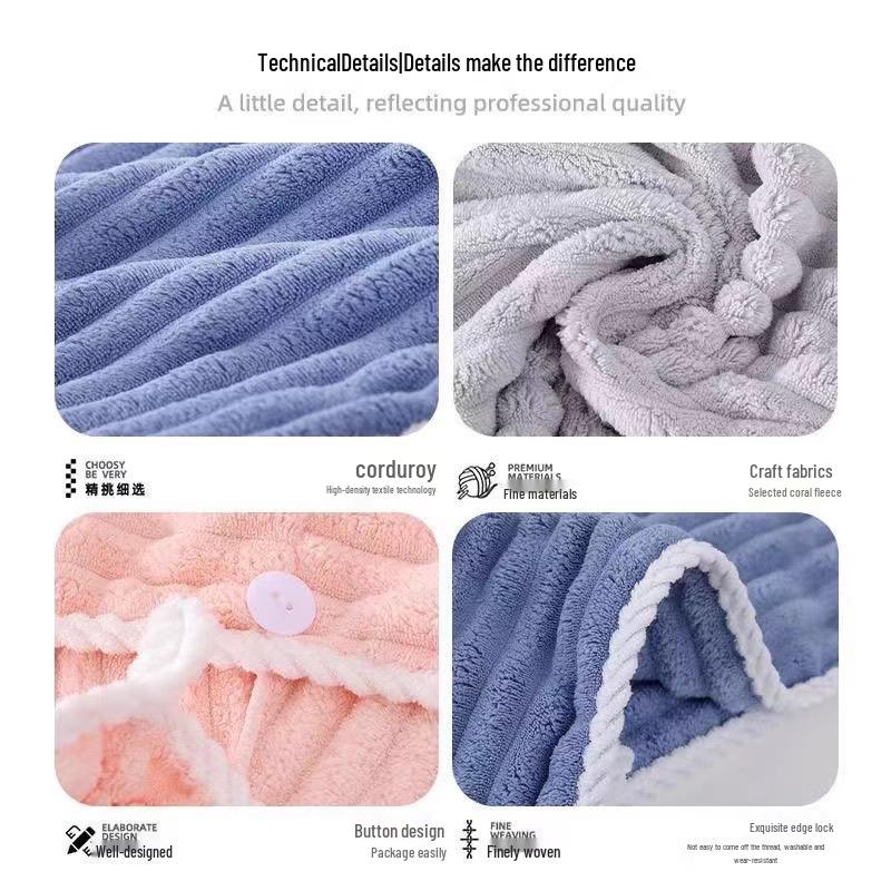 Women's Quick-Dry Super Absorbent Hair Towel Cap - Extra Thick, Double Layer, 2025 Style Bath Cap