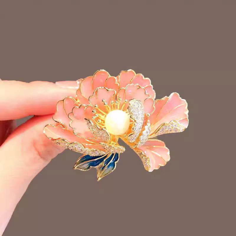 Matte Gold Pearl Wheat Ear Corsage Brooch for Women - High-End Versatile Pin with Anti-Exposure Design