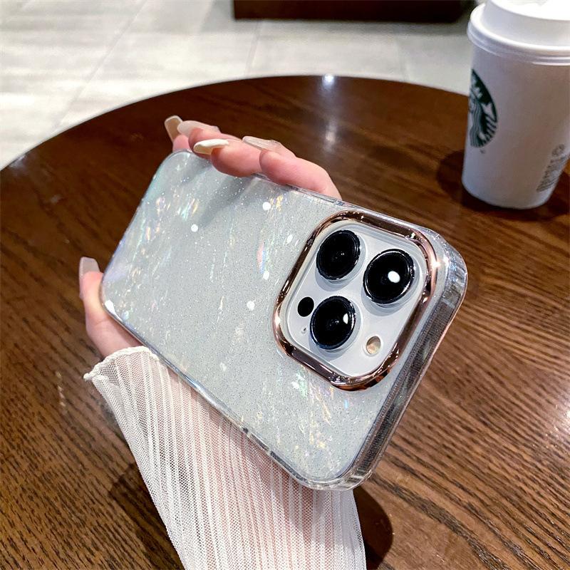 

Applicable To IPhone17proMax Shell Pattern Mobile Phone Case Flash Powder 16 Anti Fall Lens Apple 15 Star Shell Protective Case iPhone17