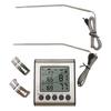 BBQ Thermometer Featuring Dual Probes and Backlit LCD Display with HiLow Alarm for Accurate Temperature Management