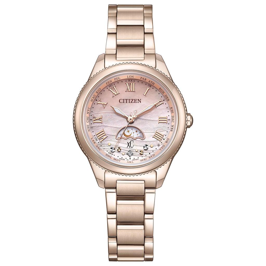 CITIZEN Wristwatch xC EE1004-81N Limited Model Radio-Controlled Waterproof Titanium Lightweight Ladies Business Sakura Pink White Mother-of-Pearl 30th