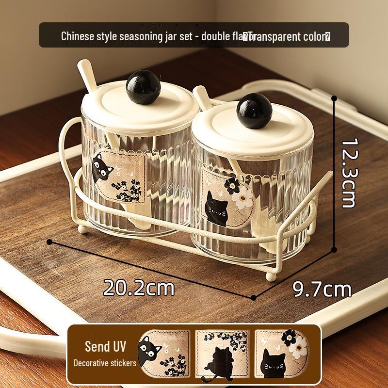 Wall-Mounted Seasoning Set: Punch-Free Kitchen Storage for Salt, Sugar, MSG