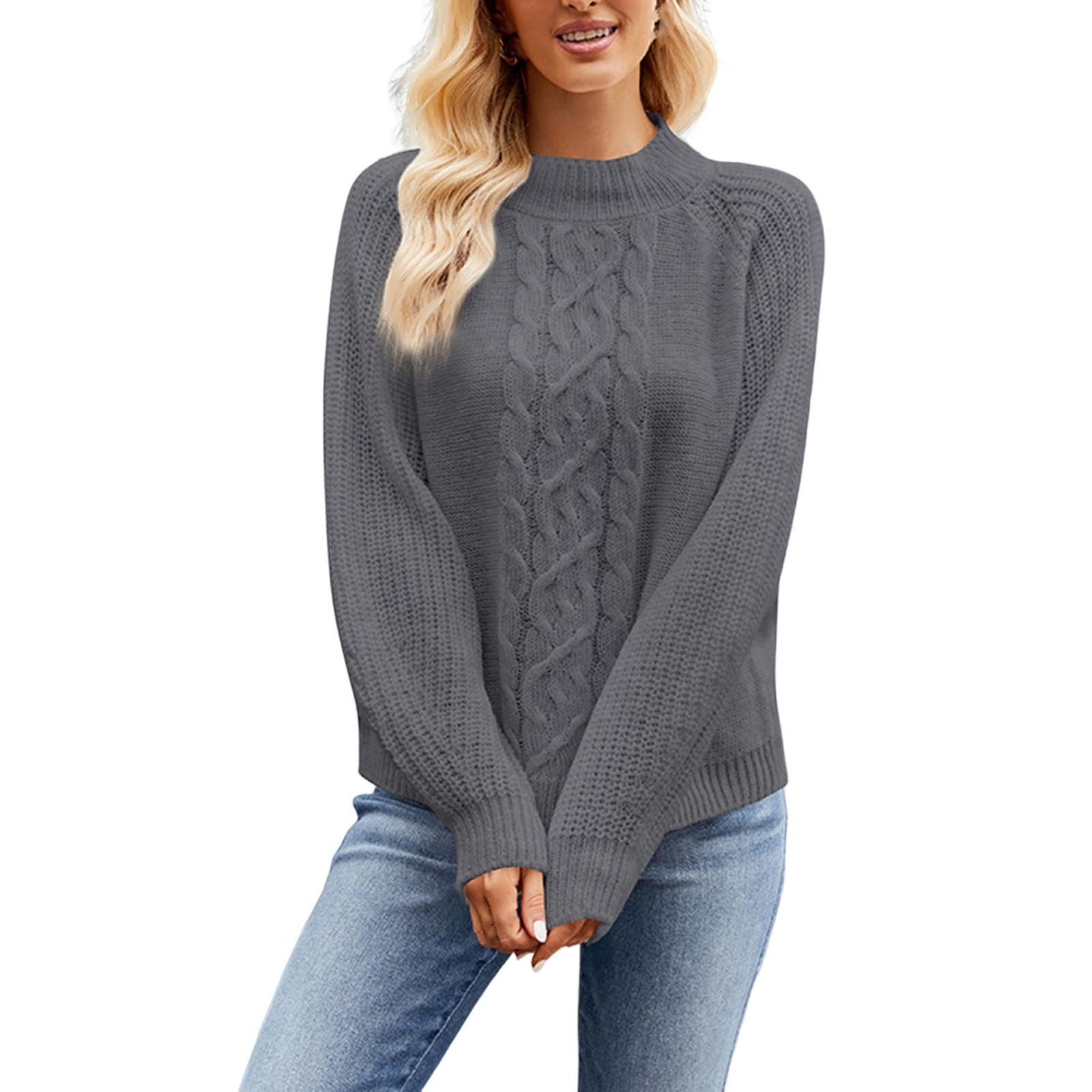 

Женский свободный трикотажный джемпер с круглым вырезом и рукавами M