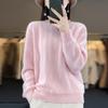Women's Luxury Soft Wool Pullover Sweater – Round Neck, Solid Color, Loose Fit