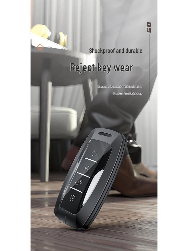 BYD Aluminum Alloy Car Key Case for Qin Pro, Song Pro, Tang, and Han – Creative Metal Shell Cover