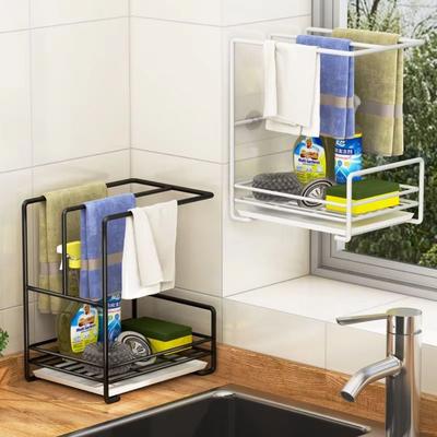 Étagère de rangement de table facile à nettoyer Étagère égouttoir sans perçage Étagère de salle de bain durable
