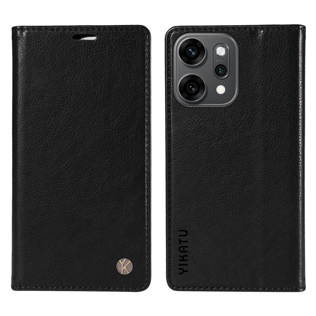 For Oppo Reno14 Pro 5G (China)/Oppo Reno14 Pro 5G (Global) Wallet Case YIKATU YK-006 Magnetic Closure Leather Phone Cover Litchi Texture