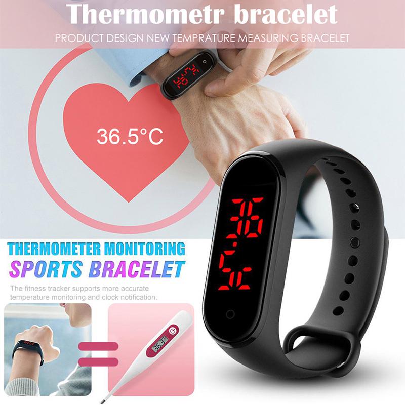 Buy Body Temperature Wristband Tracker Electronics Bracelet Display Smart Watch at affordable