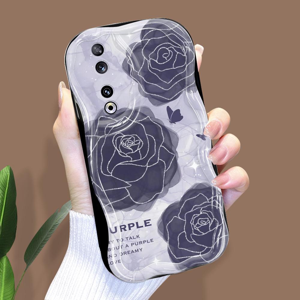 Cute Cartoon Pattern Cream Texture Casing Wavy Edge Soft Silicone Cover Phone Case for Huawei Honor Infinix Tecno iPhone