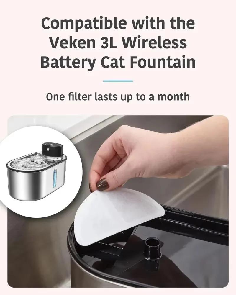 6PC Activated Carbon Filter Resin Filter Element For Cat Water Fountain Purify Water Dog Cat Water Dispenser Accessories