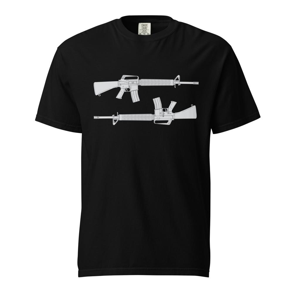 US MILITARY M16 RIFLE T-Shirt Gun Rights A2 5.56mm Comfort Colors Garment Dyed Unisex T-Shirt L