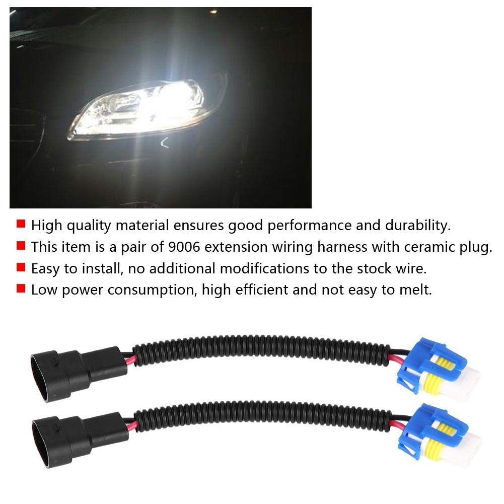 Akozon 2 Stück Kabelbaum-Konverter 9006 HB4 DC12V LED Scheinwerfer Nebelscheinwerfer Kabelbaum-Adapter Fassung