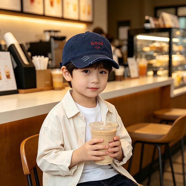 Korean Style Soft Top Kids' Baseball Cap with Sun Protection - Unisex Spring/Autumn Visor Hat