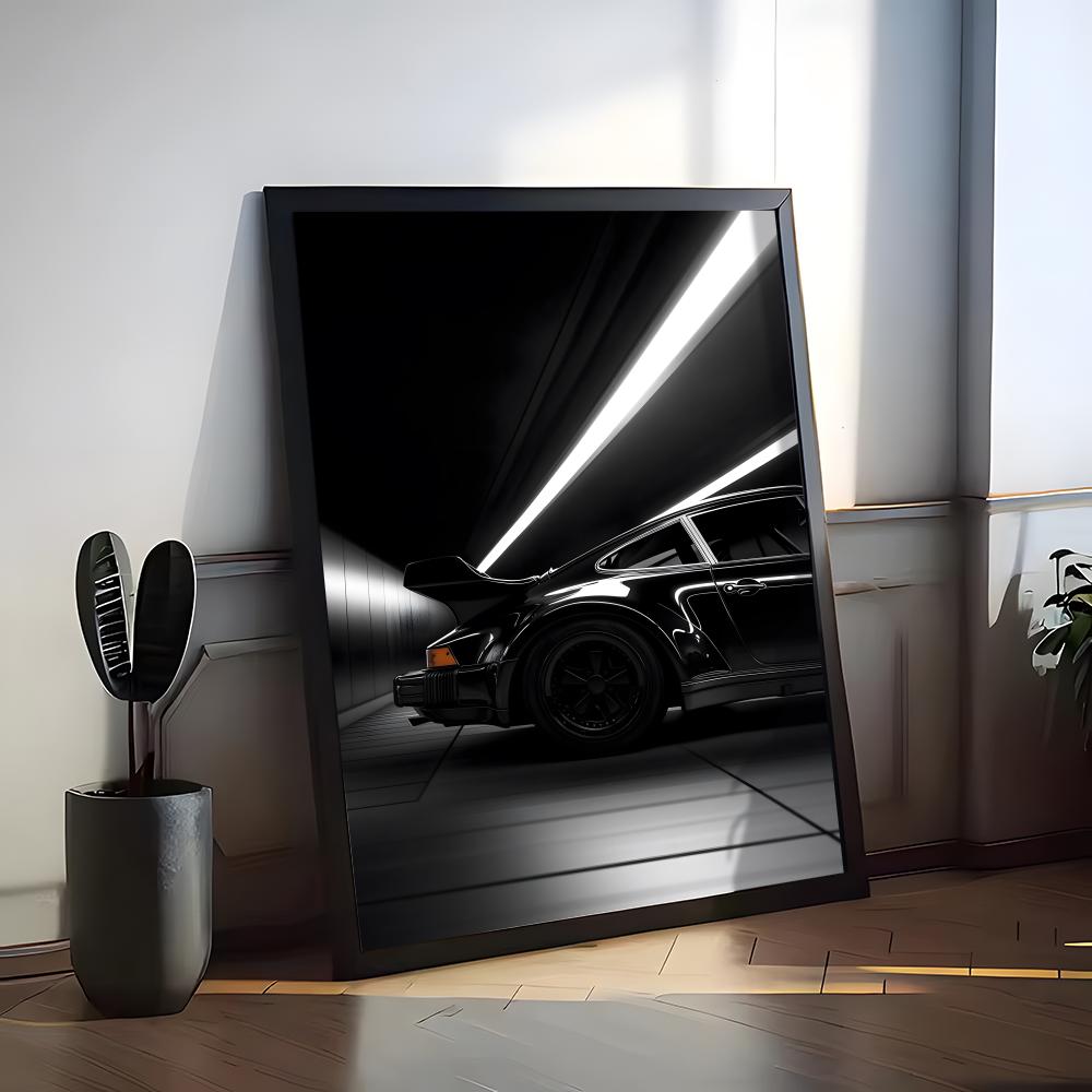 Black white Luxury Sports Car  Painting Calligraphy Premium Cotton Canvas Wall Art Poster HD Scratch Resistant Perfect Gift