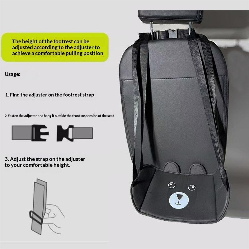 Portable Car Rear Seat Foot Hammock – Adjustable Hanging Footrest For Travel, Office & Car Interior Comfort