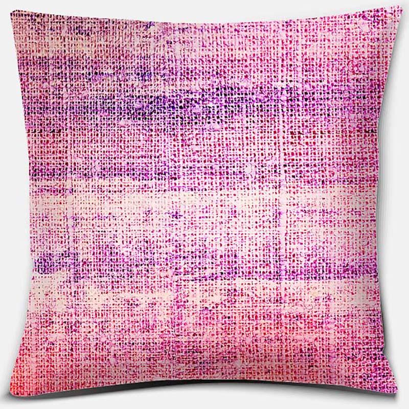 Purple Geometric Flower Text Printing Series Pattern Pillowcase Square Pillowcase Home Office Decoration Pillowcase