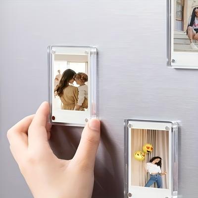 1 Stück 3-Zoll-Fotorahmen Magnetischer Acryl-Kühlschrank-Bilderrahmen Mehrzweck-Magnetischer Bilderrahmen für Fotopapier