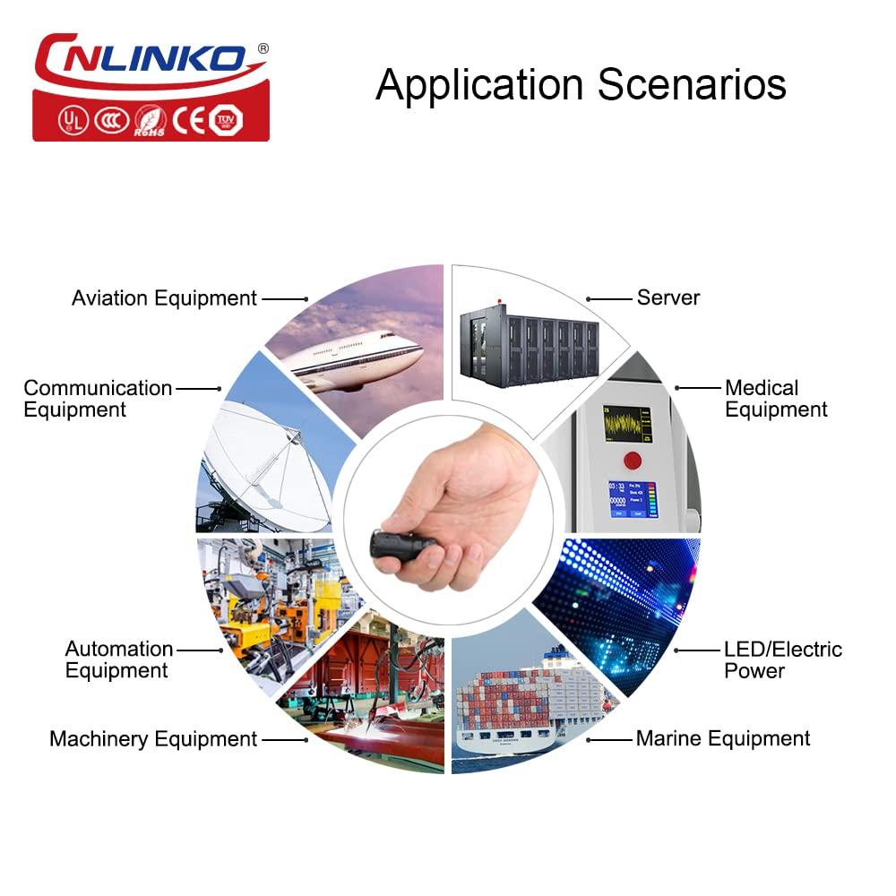 CNLINKO LP-12 IP68 Industrial Waterproof Connector Quick Plug Circular Connector PBT Plastic Shell Aviation Connector M12 2-8 Pin Thread Socket (4