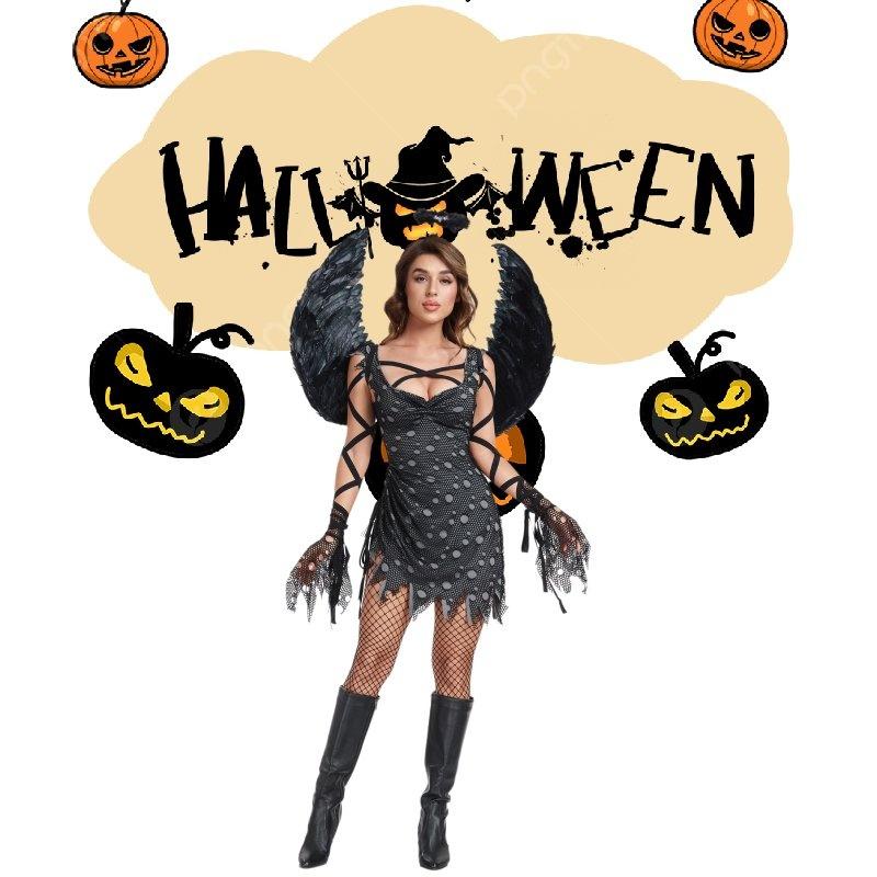 Stunning Angel Wing Zombie Vampire Costume For Women With Dark Fantasy Design