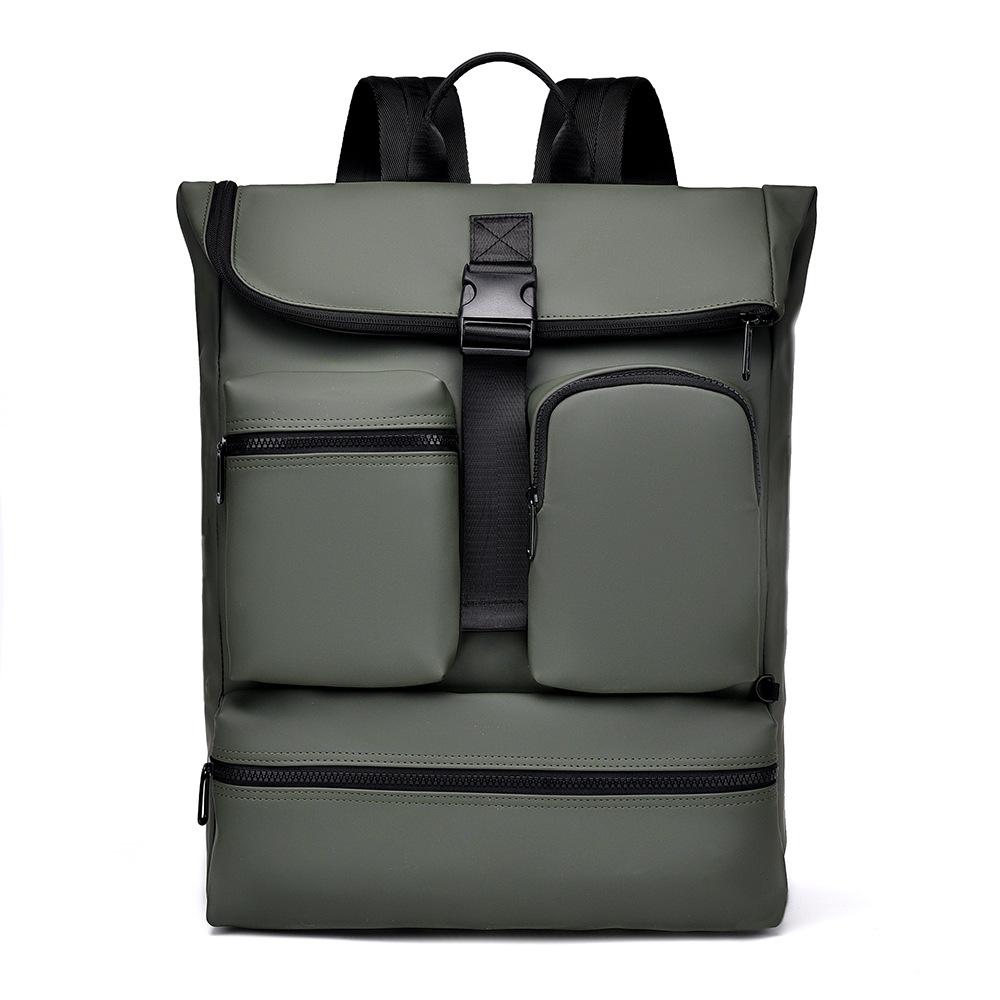 Men's Business Commuting Leather Large-capacity Casual Backpack, College Student Computer Backpack