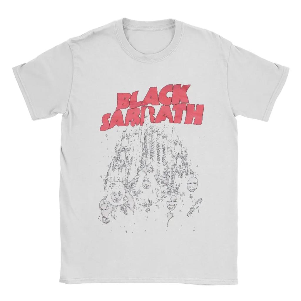 Humorous Black Cool Sabbaths T-Shirts for Men Round Neck Pure Cotton T Shirts Short Sleeve Tees Adult Tops