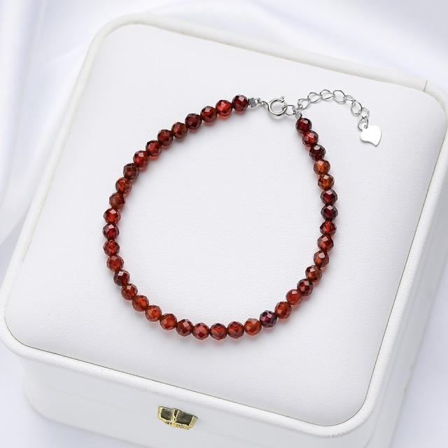 

4 мм натуральный камень турмалин браслеты ручной работы на руку для женщин подарок свадебные украшения ювелирные изделия из стерлингового серебра 925 пробы браслеты с аметистом 16-19cm