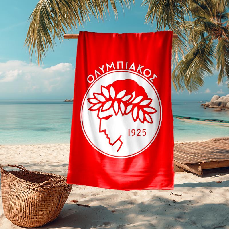 Ultra-weiches Strandtuch mit Olympiakos-Thema, ideal für Pool - Camping, Tauchen - Perfekter Reisebegleiter, Lebendiges Strandtuch.