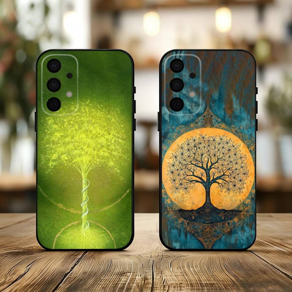 W-World L-Life Tree Mobile Phone Case For Samsung Galaxy A73,A72,A71,A70,A53,A52,A51,Others Soft Black Cover