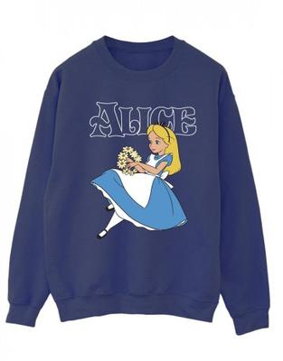 Womens/Ladies Alice In Wonderland Flowers Sweatshirt