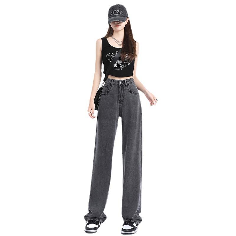 Women's Summer New Narrow Version of Jeans High Waist Wide-leg Pants Tucking Abdomen and Lifting Buttocks To Make Them Look Thinner and Soft