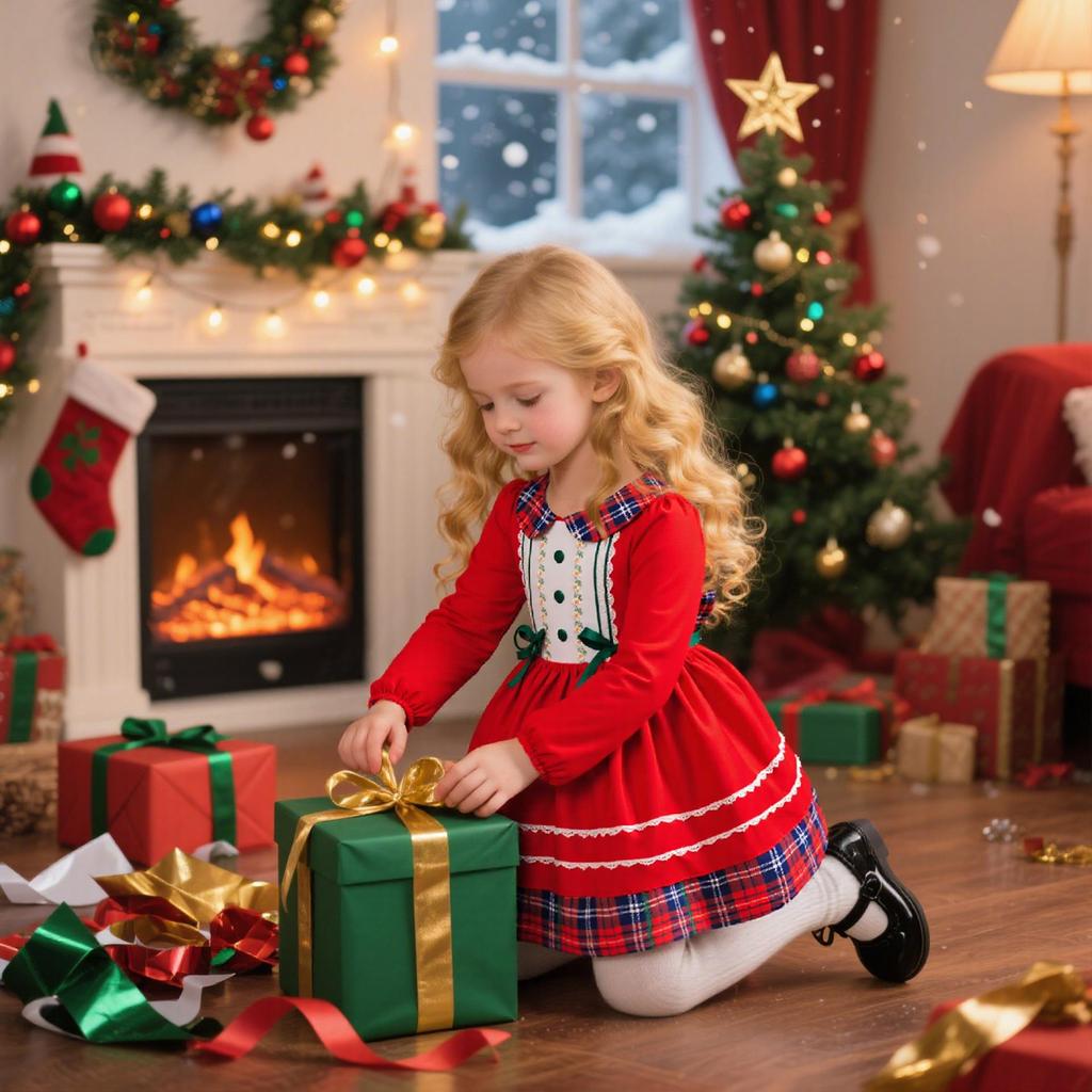 Red & Green Sequin Christmas Dress: Santa Claus Snowflake Costume, Girls' Mesh Princess Dress