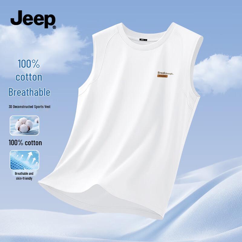 JEEP Men s Heavyweight Cotton Sleeveless T-Shirt XL