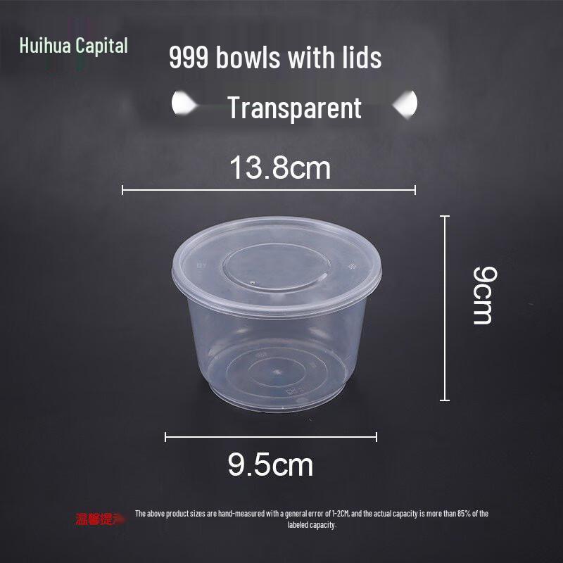 HUIHUADU Thickened Disposable Round Plastic Takeout Containers