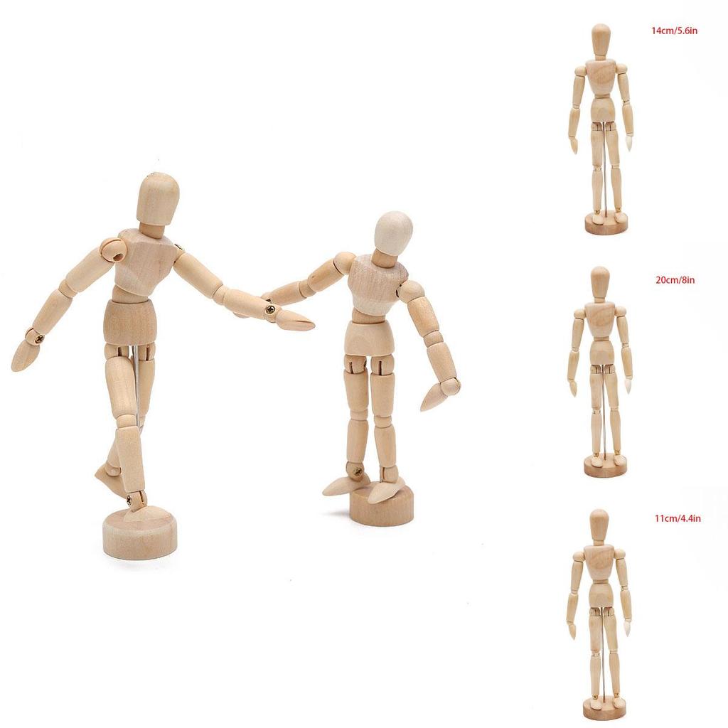 Holz-Mensch-Künstler-Mannequin Zeichenmodell Unisex Mann Frau Skizzierwerkzeug