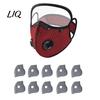 Face Mask with 10 Filters Reusable Carbon Filter Dust Adjustable Goggles, 6-Layer Breathable Cycling Filters, Protection Breathing Valve, Eye